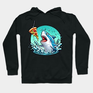 Funny Shark with Pizza, Pizza Lover Hoodie